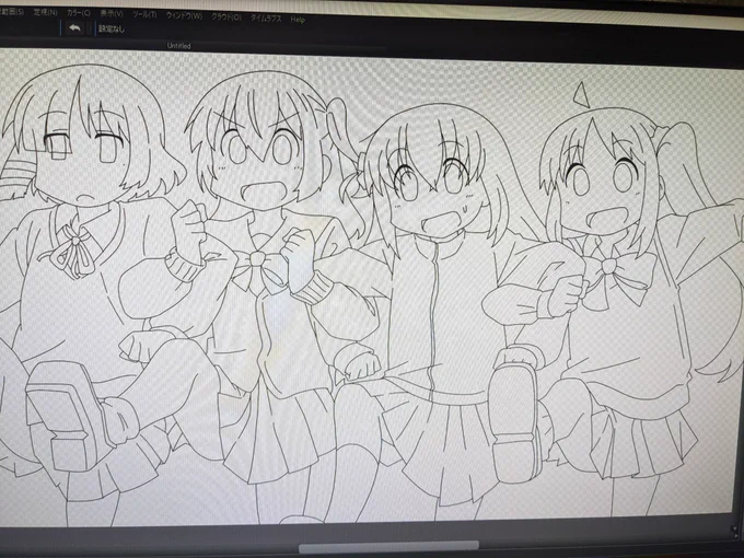 線画だけでヘトヘトになってる 