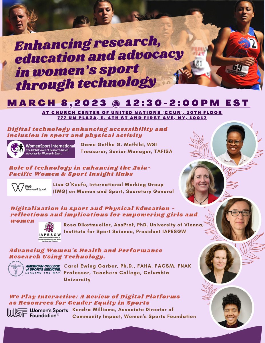 Alive from Church Center United Nations! Phenomenal panel of #GameChanging Women in Sports representatives from <a href="/WomensSportsFdn/">Women's Sports Foundation</a> <a href="/IWGWomenSport/">IWG Women & Sport</a> <a href="/iapesgw/">IAPESGW</a> <a href="/ACSMNews/">American College of Sports Medicine</a> @womensportintl