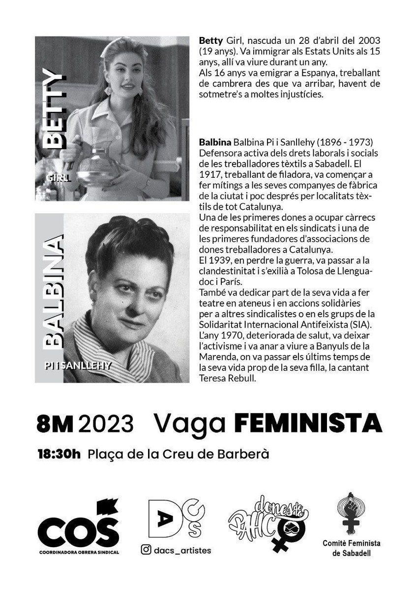 ComiteFeminista's tweet photo. 🟣 "Seguim oblidades"
Performance sobre les dones que no han estat reconegudes al llarg de la història. https://t.co/sFlmOzQOM8