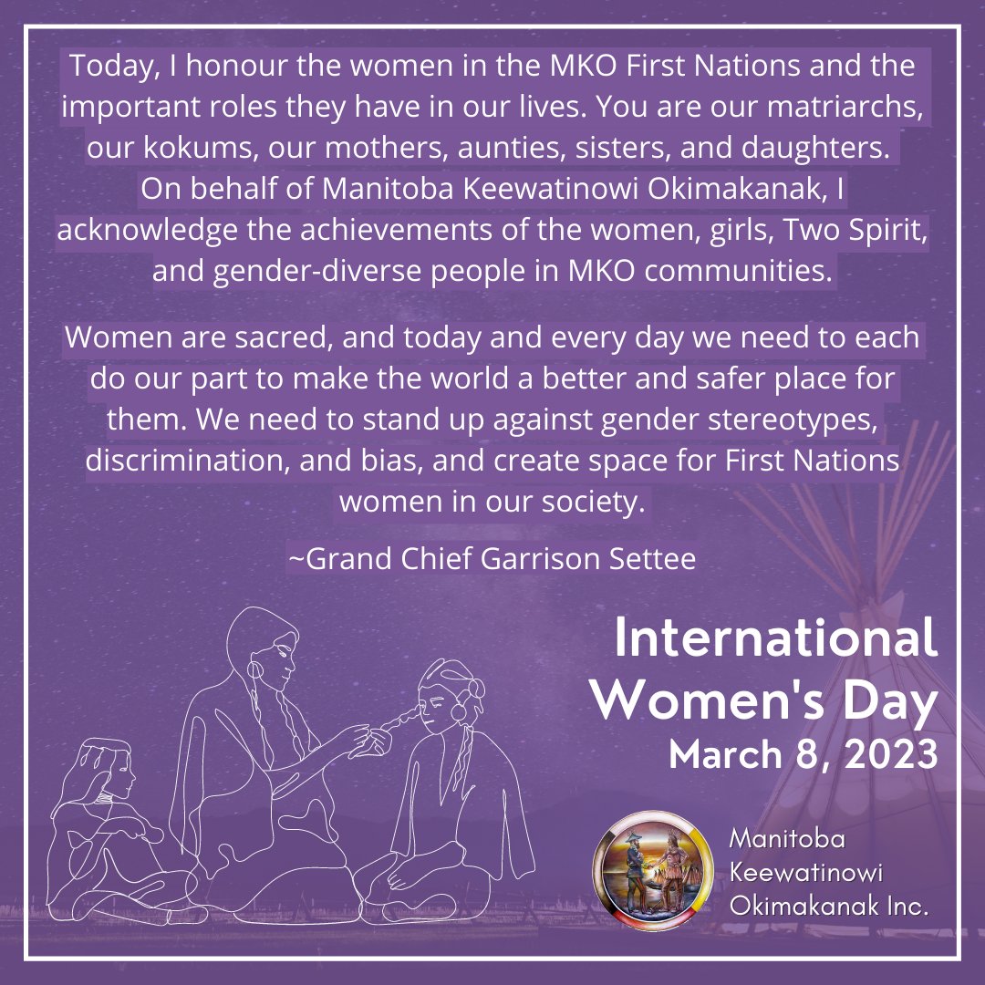 "Women are sacred, and today and every day we need to each do our part to make the world a better and safer place for them. We need to stand up against gender stereotypes, discrimination, and bias, and create space for First Nations women in our society."

#EmbraceEquity