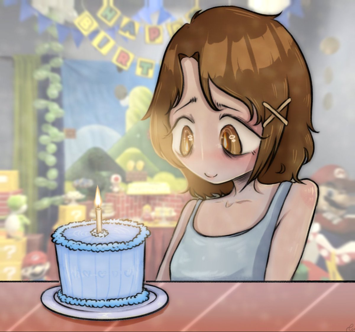 aven0ria's tweet photo. Birthday Lain🎂 #mario #8MarchWomensDay https://t.co/yLYTEosqXA