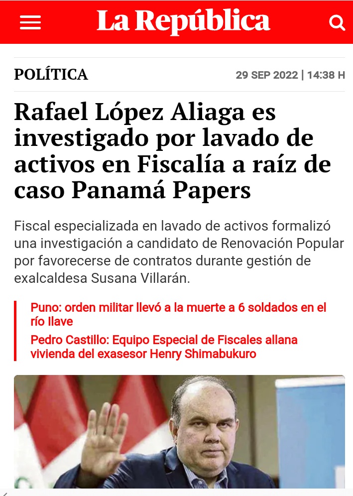 CruzSilvaDelCa1's tweet photo. Alerta @JNJPeru El art. 39 inc. 2 de la Ley de Carrera Fiscal dice que está prohibido a los fiscales aceptar de los litigantes atenciones o agasajos. López Aliaga es investigado por lavado de activos/org. criminal. La Fiscal de la Nación está violando la ley y por TV. https://t.co/WRcpg8ggSo