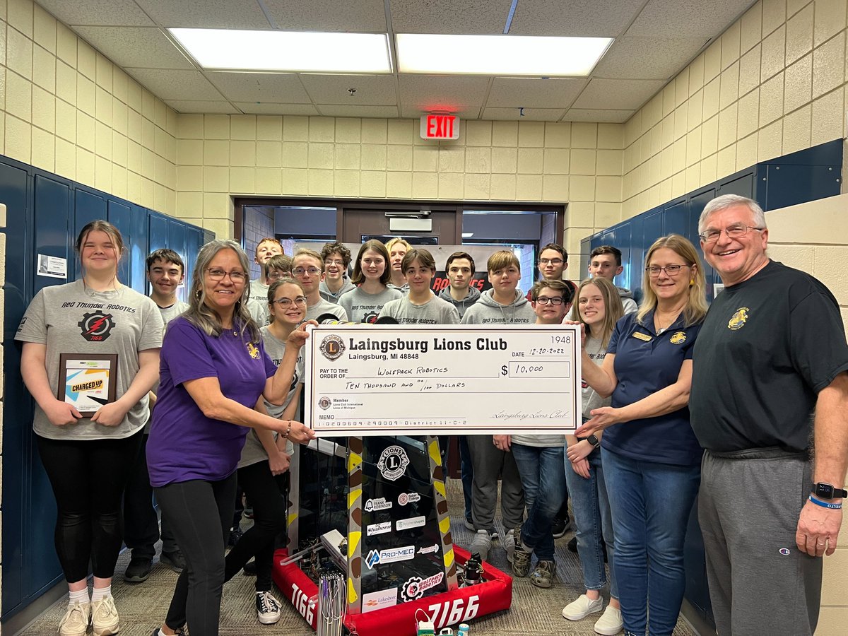 Red Thunder Robotics (@redthunder7166) on Twitter photo Our team has accomplished extraordinary things as a result of <a href="/lionsclubs/">Lions International</a> support. From spreading STEM education within and outside of our community to learning valuable life skills alongside one another, we will never be able to thank our gracious sponsor enough! Our team has accomplished extraordinary things as a result of <a href="/lionsclubs/">Lions International</a> support. From spreading STEM education within and outside of our community to learning valuable life skills alongside one another, we will never be able to thank our gracious sponsor enough!