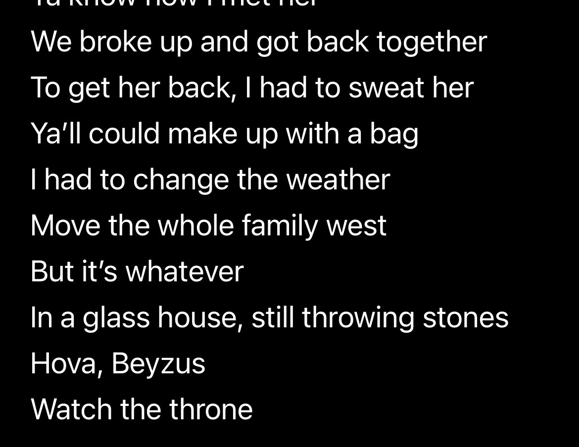 aslpzy's tweet photo. when Jay Z said “y’all could make up with a bag I had to change the weather”
>>>>>>> https://t.co/aBOF2F0njY