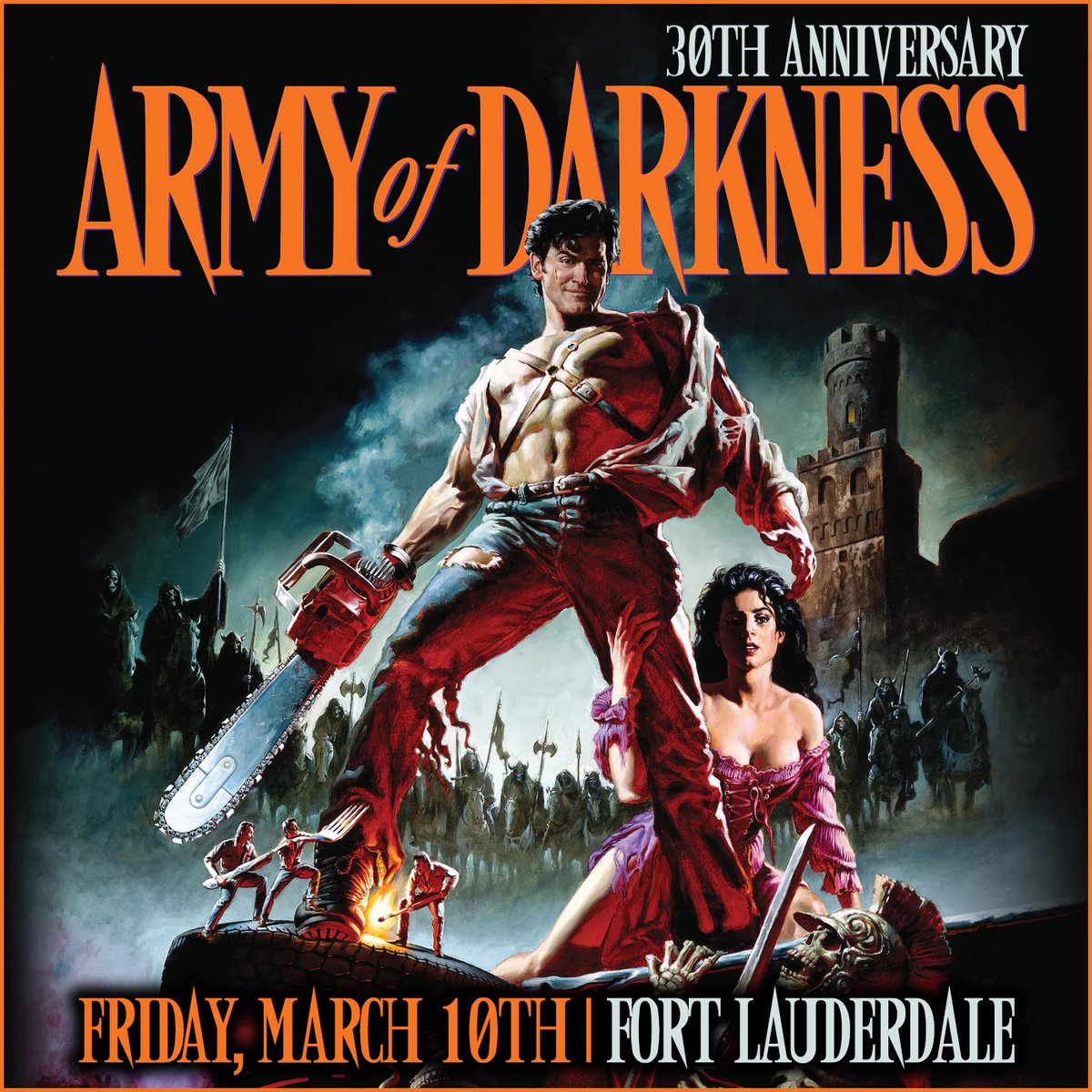 keepitclassic's tweet image. This Friday night, @popcornfrights is hosting a 30th anniversary screening of ARMY OF DARKNESS in Fort Lauderdale. This is a great way to get ready for the release of #EvilDeadRise next month.

Grab your #ArmyOfDarkness tickets at popcornfrights.com