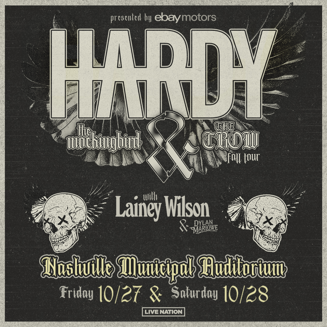 <a href="/HardyMusic/">HARDY</a>'s the mockingbird &amp; THE CROW Fall Tour with special guests <a href="/laineywilson/">Lainey Wilson</a> &amp; <a href="/_dylanmarlowe/">Dylan Marlowe</a> at <a href="/NMAuditorium/">Municipal Auditorium</a>  on Fri. 10/27/23, and Sat. 10/28/23 (JUST ADDED)!Tix go on sale this Friday at 10 AM. 
10/27: 🎟 → bit.ly/3ZnUWYV
10/28: 🎟 → bit.ly/3SXKTr7