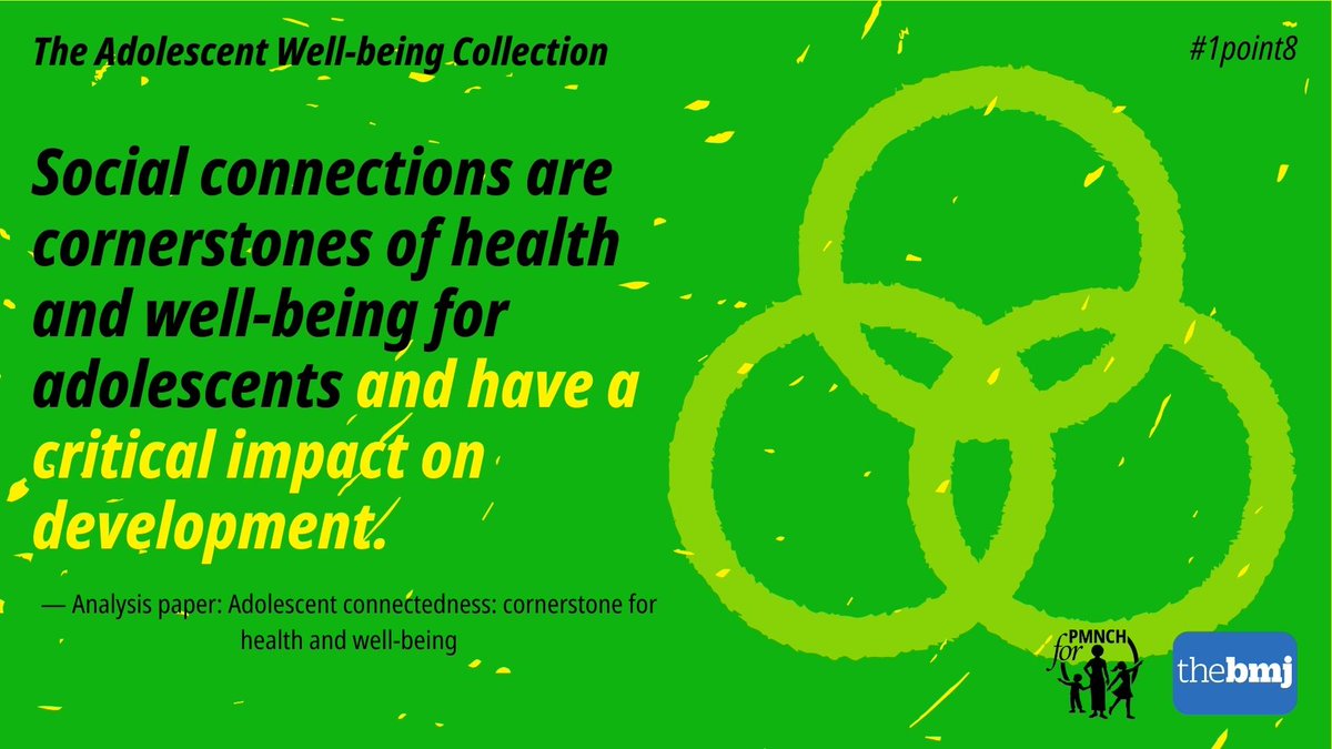 Development approaches focused on enhancing connectedness & opportunities are key🔑to young people’s health & well-being. @pmnch @bmj_latest➝ bit.ly/3U3zGVk #Adolescents2030 #1point8 @1point8billion Countdown continues to #IAHW2023!!