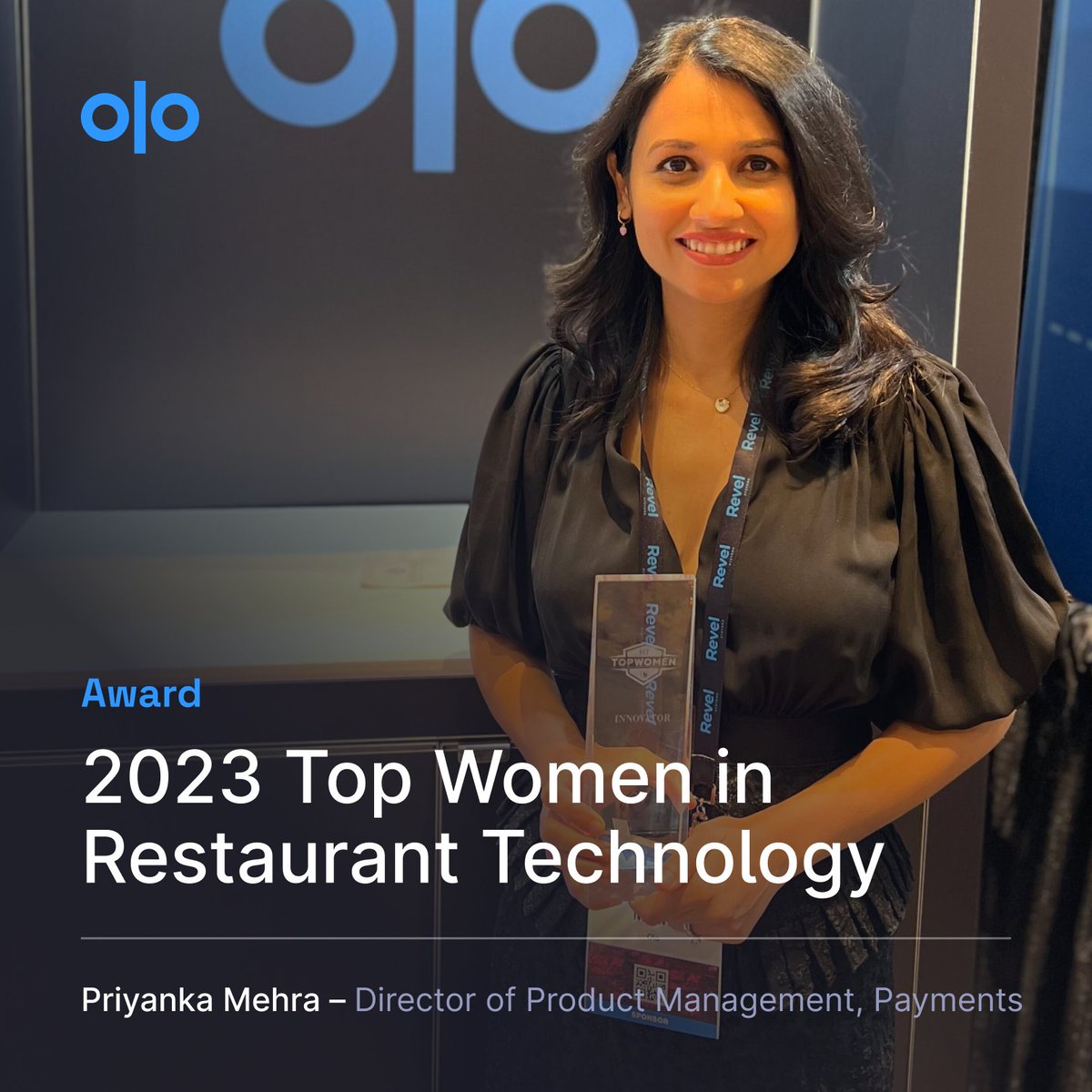 We're keeping the celebration going this #InternationalWomensDay with a huge congrats to <a href="/Priyanka1Mehra/">Priyanka Mehra</a> for being recognized by <a href="/htmagazine/">Hospitality Tech Mag</a>  as a one of their 2023 Top Women in Restaurant Technology for her work on Olo Pay. Cheers to all the winners: hospitalitytech.com/topwomen23
