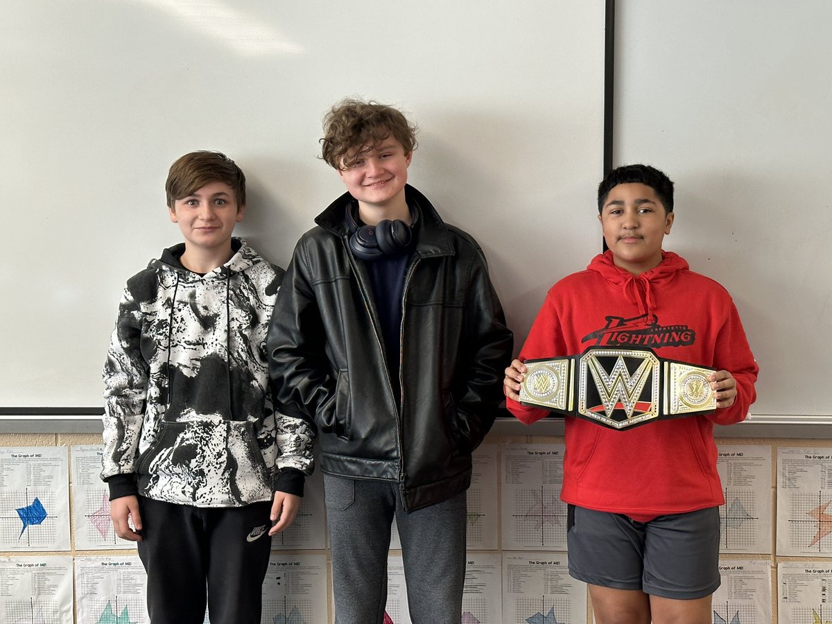 WmRyanSmith's tweet photo. Congratulations to my 1st period IXL champions for February, Dakota, Logan and Aspenn!! @WMS_Mustangs https://t.co/o1EkGQJgAV