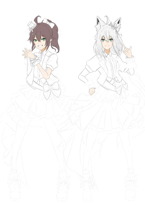 髪の毛に色が入ると終わりが近いような気がするけどまだ下半身何も描いてないのよね(๑╹ω╹๑ )おはようございます 