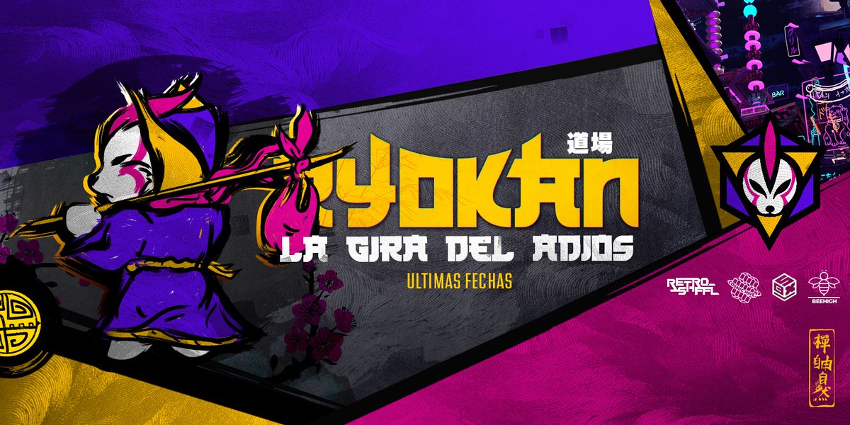 🟡RYOKAN, PENÚLTIMO TORNEO!  🥲

Ya solo quedan 2 torneos del RYOKAN, nos vemos este sábado 11, el último semanal antes de la despedida del primero de Abril.

Registro:➡️start.gg/Ryokan32

Ryokan Final:➡️start.gg/RyokanFinal

THANKS 4 PLAYING! 💚