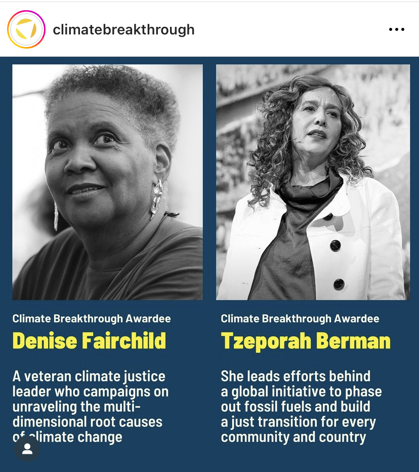 Tzeporah's tweet image. Thank you Climate Breakthrough for naming me one of the 10 women at the heart of climate action. 

Women's leadership in the climate movement is the only way out of this disaster. After all, it's women and girls who will most be impacted by the effects of the climate crisis,…
