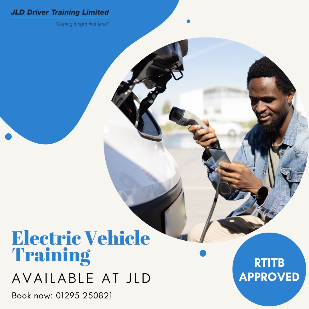 JLDTraining's tweet photo. JLD now offer ELECTRIC VEHICLE training courses! 🤩🥳

We can travel to your business site and teach this course or you can visit us at our amazing training centre! 🔌⚡️🔋

If you would like some more information please get in touch! 📞📧

01295 250821
info@jldlgv.co.uk https://t.co/lWdgslJBbk