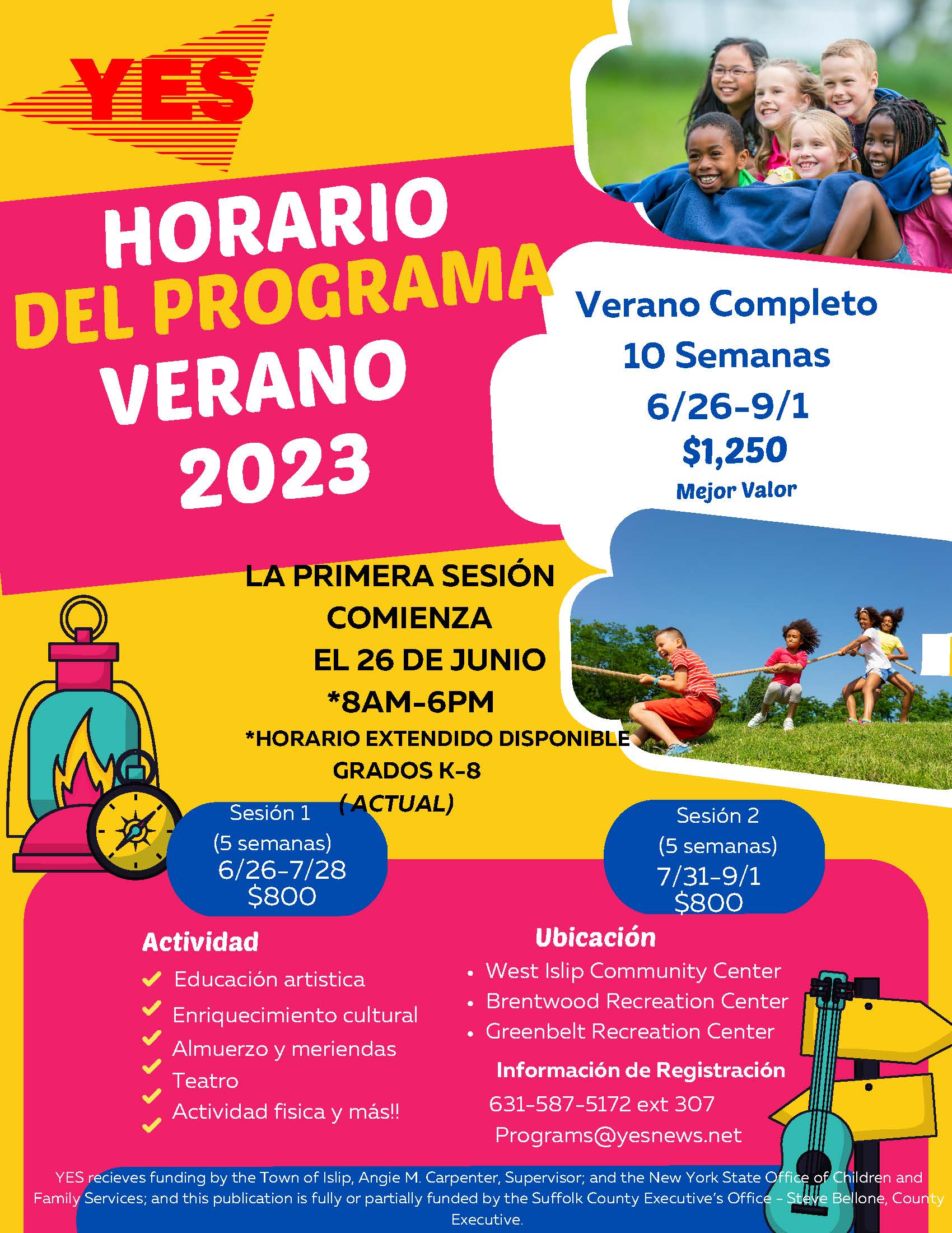 YES on Twitter "Summer Registration has begun. Please call to set up