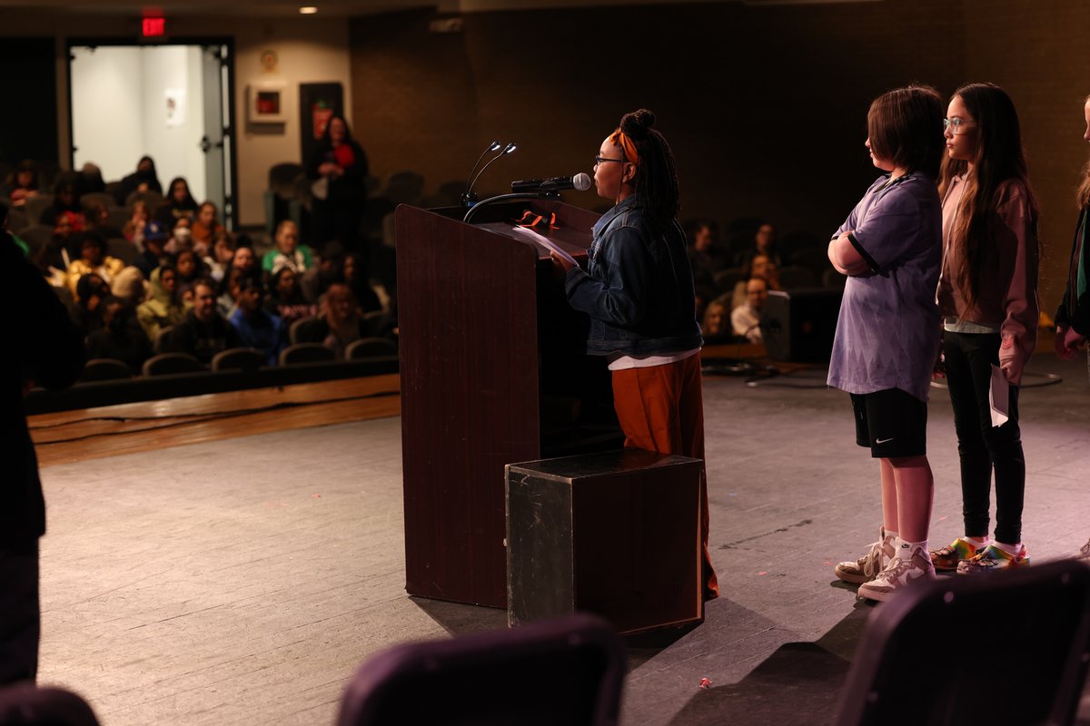 PattonvilleSD's tweet photo. .@Pattonville_HS's Writers Week is a celebration of writing in all forms. To kick off this year’s event, fourth graders from Rose Acres shared some of their original work. During the next session, staff members presented some of their own writing. PHOTOS https://t.co/AdquLp3gfK https://t.co/cVPAVaGFke