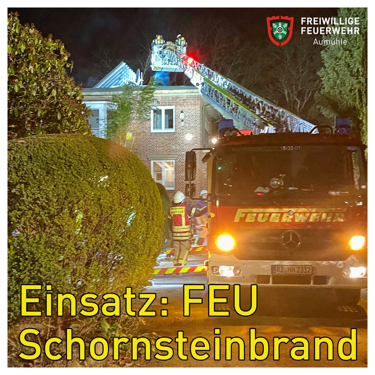 🚒 #EinsatzFw Nr. 014/2023
📅 08.03.2023
⏰ 21:17 Uhr
🚨 FEU - Schornsteinbrand
🚩 Kastanienallee, Wohltorf
🔴 Freiwillige #Feuerwehr #Wohltorf &amp; #Wentorf bei Hamburg 
⚪️ Rettungsdienst
🔵 Polizei
----
💻 Einsatzbericht: t1p.de/a3mj8
#aumühle