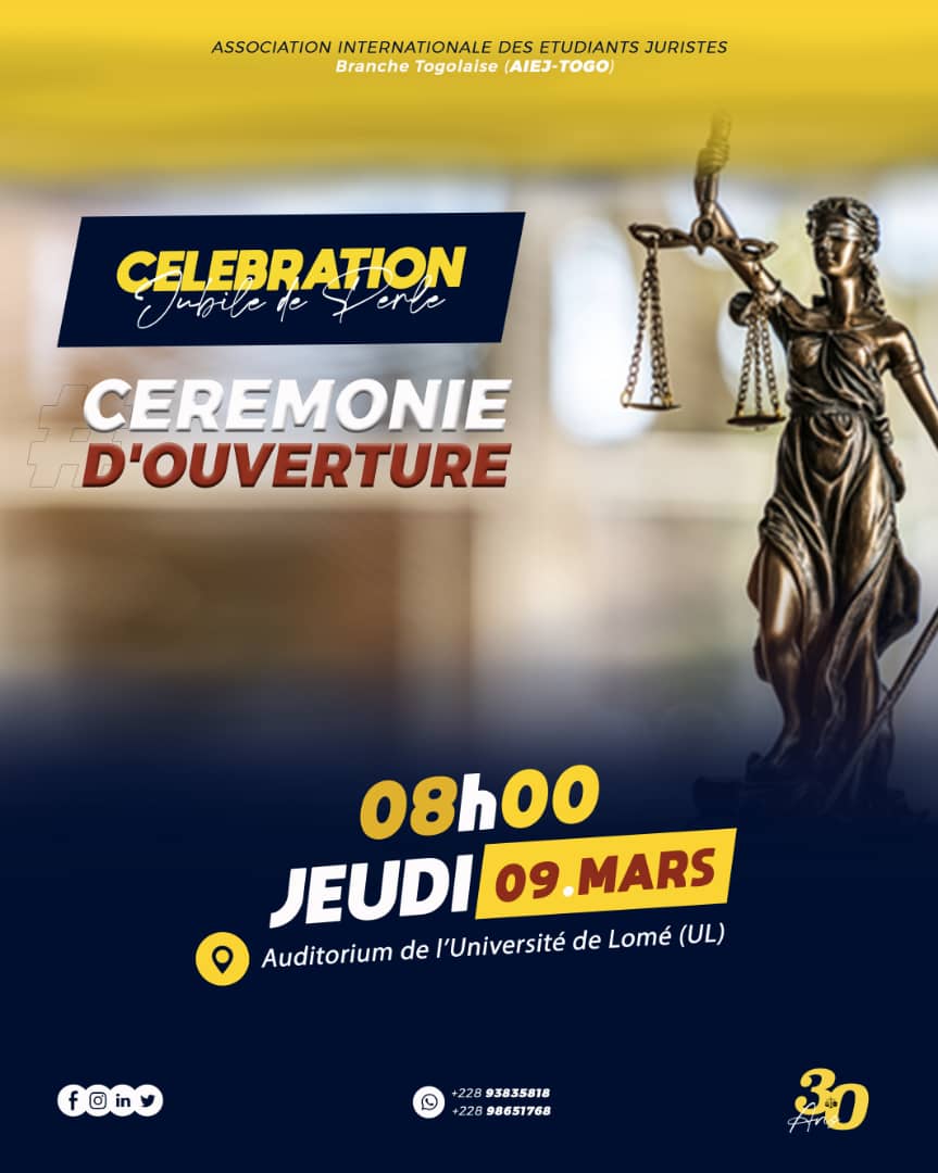 aiej_togo's tweet photo. #30ans #grandefamille #juristes #former #Informer #Transformer #aiejtogo #leadership  #fierdetreaiejaste #droit #celebration #jubiledeperle  #Impact #Rendezvous #festivités #3jours #Gamesu https://t.co/BCQMerDjv5