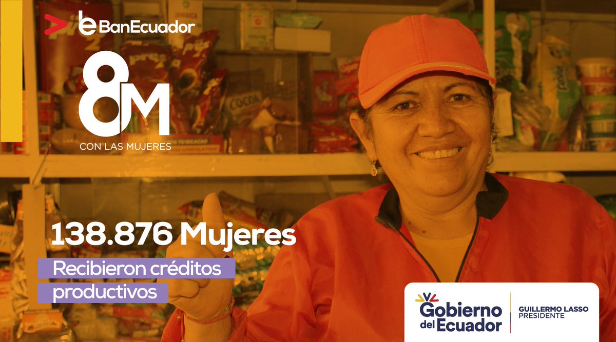 BanEcuadorBP's tweet photo. ♀️ ¡El 65% de beneficiarias de nuestras líneas de crédito son MUJERES!

Destacamos el compromiso con la reactivación económica de sus familias, cumpliendo sus más grandes sueños y anhelos; una independencia financiera real y sostenible 🚺.

#ConLasMujeres https://t.co/LKZZRX1YaA