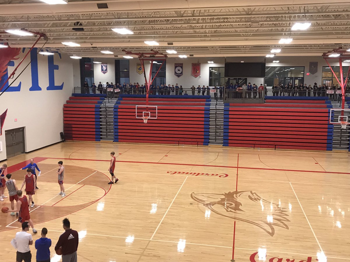 rischeds's tweet photo. CBA getting a chance to check out practice and send the boys off to state! Pretty cool for the littles to experience this. Good luck CARDS!!! https://t.co/hAMcNO9LRe