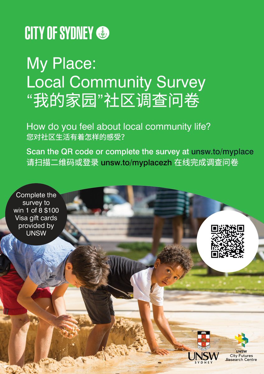 Do you live or work in #GreenSq #Erskineville #Rosebery #Zetland #Waterloo or #Alexandria? Complete the #MyPlace survey to help plan your neighbourhood's future and be in the draw to win 1 of 8 $100 gift cards
