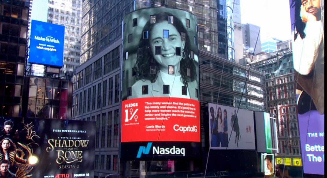 We are thrilled that CapitalG managing partner <a href="/lsturdy1/">Laela Sturdy</a> was featured on <a href="/Nasdaq/">Nasdaq</a> Tower today alongside other #WomenWhoLead. Hear how #Pledge1 community leaders are embracing equity to build a better world for all lnkd.in/gE2gkik
#IWD2023 #Pledge1