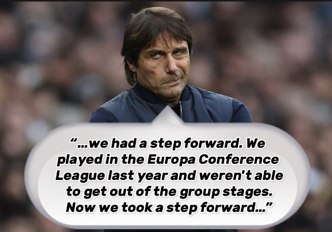 This is what this club has done to Antonio Conte.

A serial winner, a serial title winner.

He’s now genuinely talking up going out in the #UCL KOs because it’s better (💰) than last season’s Europa Conference League group stage exit.

😕

This is ENIC FC 👍

#THFC #COYS #TOTACM