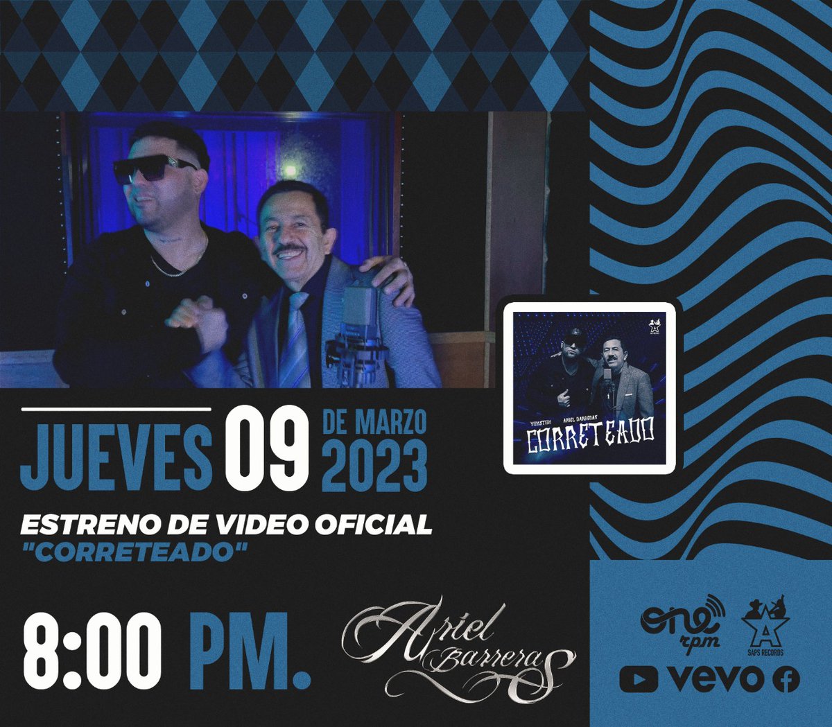 Listos para andar #Correteado 🤠🔥 disponible este 09 de marzo en mis canales oficiales 🙌

Presave: onerpm.link/Correteado