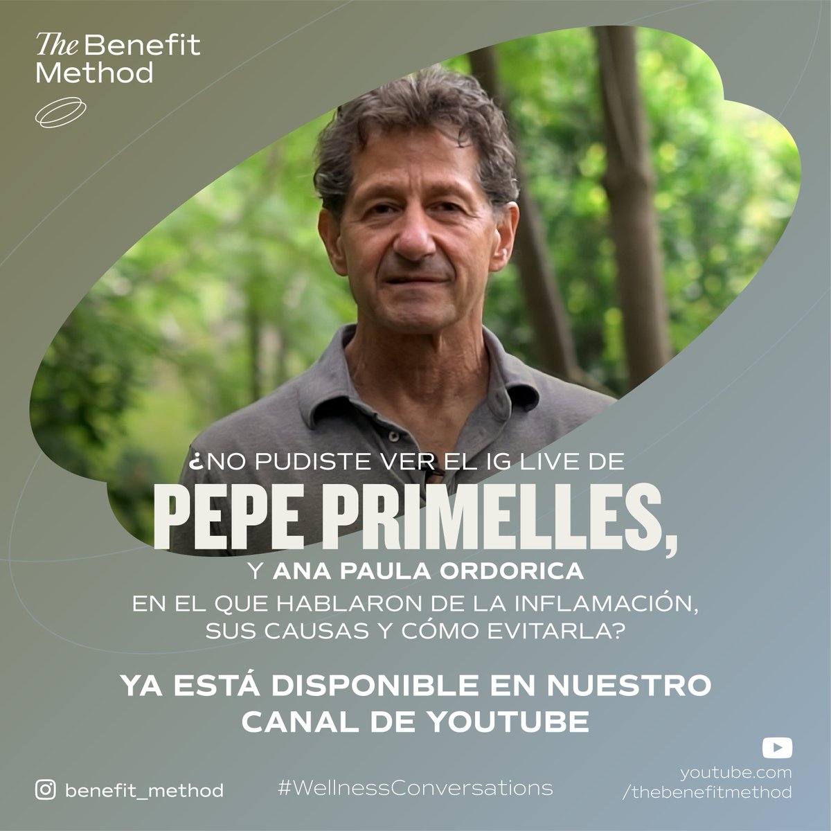 Benefit_Method's tweet photo. 🍃Ya está disponible en nuestro Canal de YouTube la entrevista de @anapordorica a #PepePrimelles, fundador de #elevatebotanica; sobre la #inflamación: sus causas, consecuencias y como evitarla.   
¡No te lo pierdas! https://t.co/ixoQqqwu8b
#wellnessconvesations #betterhealth https://t.co/L3Rhw9LI5p