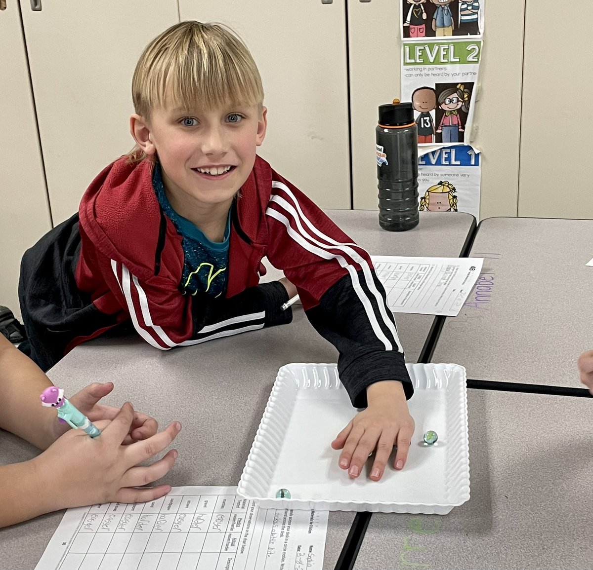 jenscalpone's tweet image. Hands on investigation of the force of friction in third grade. A little messy with lots of discussion and learning! #gogulllake #glcsryan #thirdgradescience