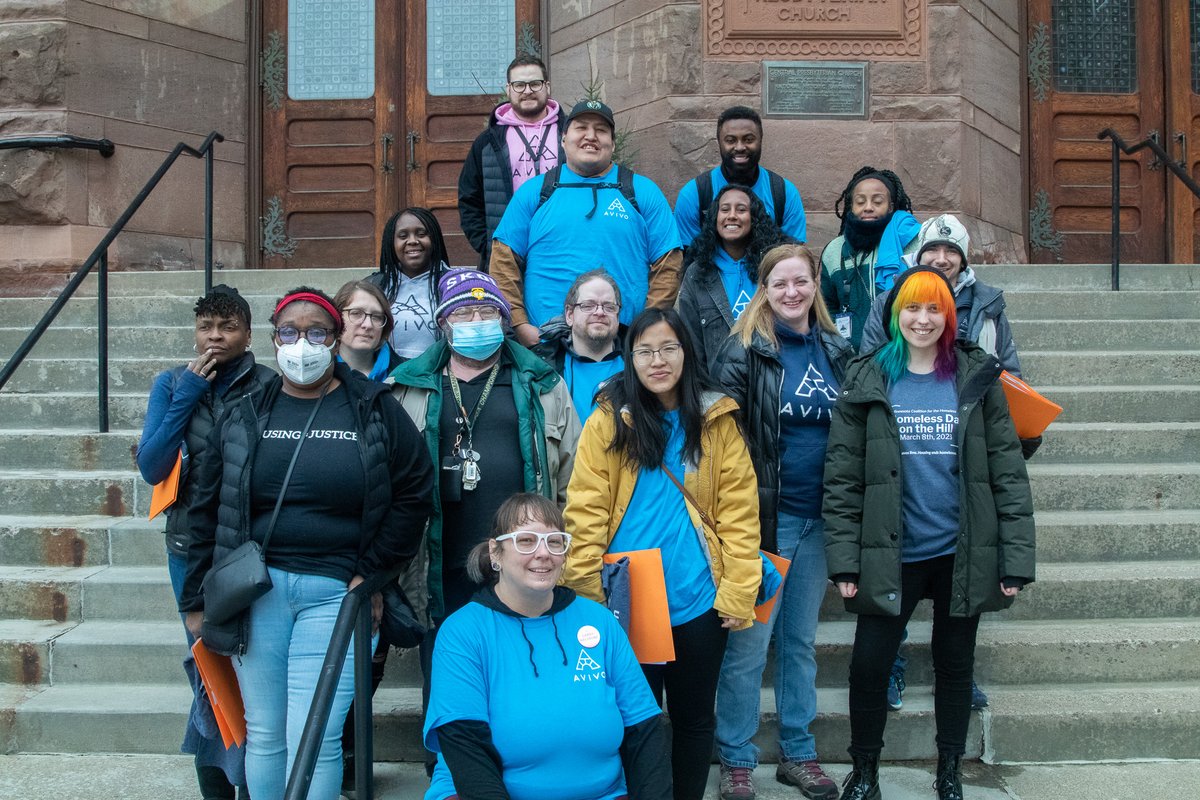 AvivoMN's tweet photo. Thanks to Avivo staff and participants who came today for Homeless Day on the Hill, as well as the many other amazing organizations working in partnership to end homelessness in Minnesota. Together, we'll get it done. #mchdoth #mnleg https://t.co/htx8KIi7NG
