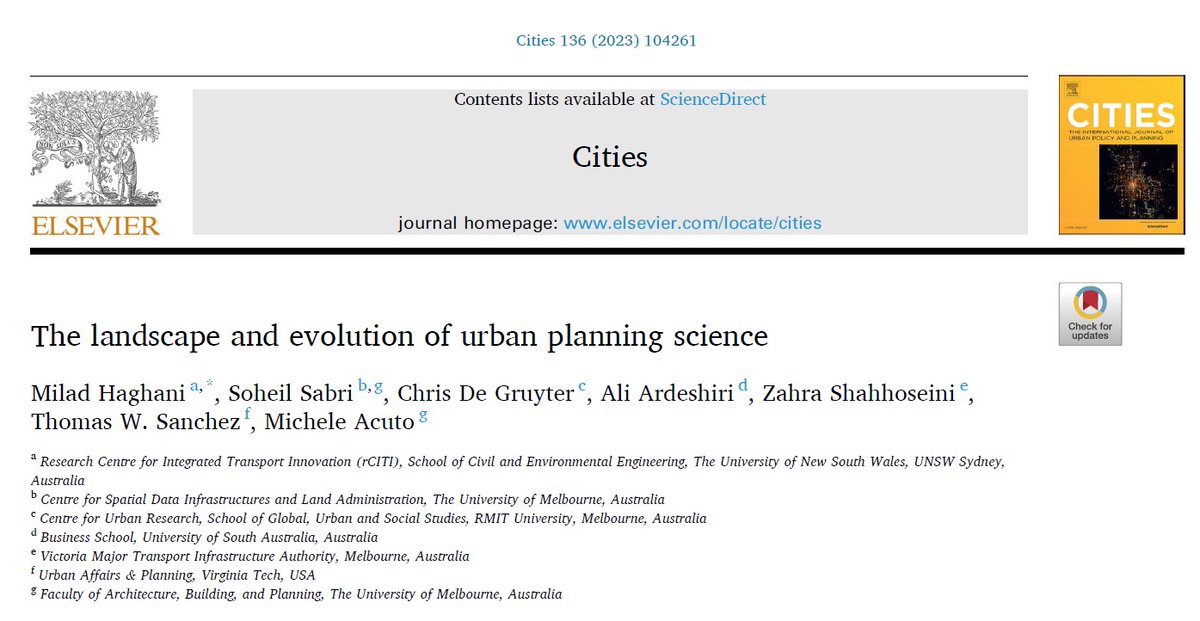 ardeshiria's tweet photo. If you are curious to learn more about the formation of the urban planning discipline, its divisions and temporal trends, read our latest publication in Cities. 
#urbanplanning #urbanregeneration #urbanresilience #urbangreening #urbandesign #urbanism

https://t.co/Yi02wfGRD3 https://t.co/D32NZQ3bcA