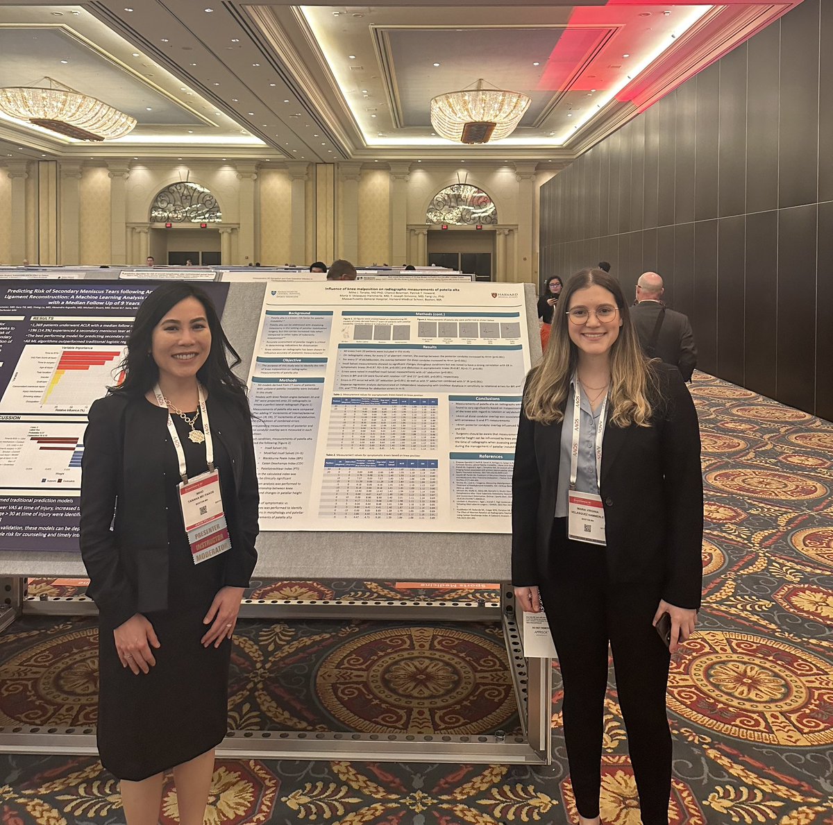 MariaVelasquezH's tweet image. Very excited and proud to see one of our projects about influence of knee malposition on radiographic measurements of patella alta presented at @AAOS1 #postersession #sportsmedicine. Thank you very much @DrMihoTanaka for your guidance and mentorship! #orthotwitter