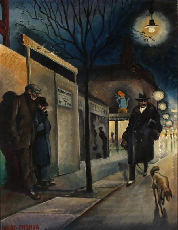 Harald Rudyard Engman. 1903-1968.
Pintor danés recordado, sobre todo, por su feroz uso de la sátira al criticar y resistir la ocupación alemana de Dinamarca durante la Segunda Guerra Mundial.