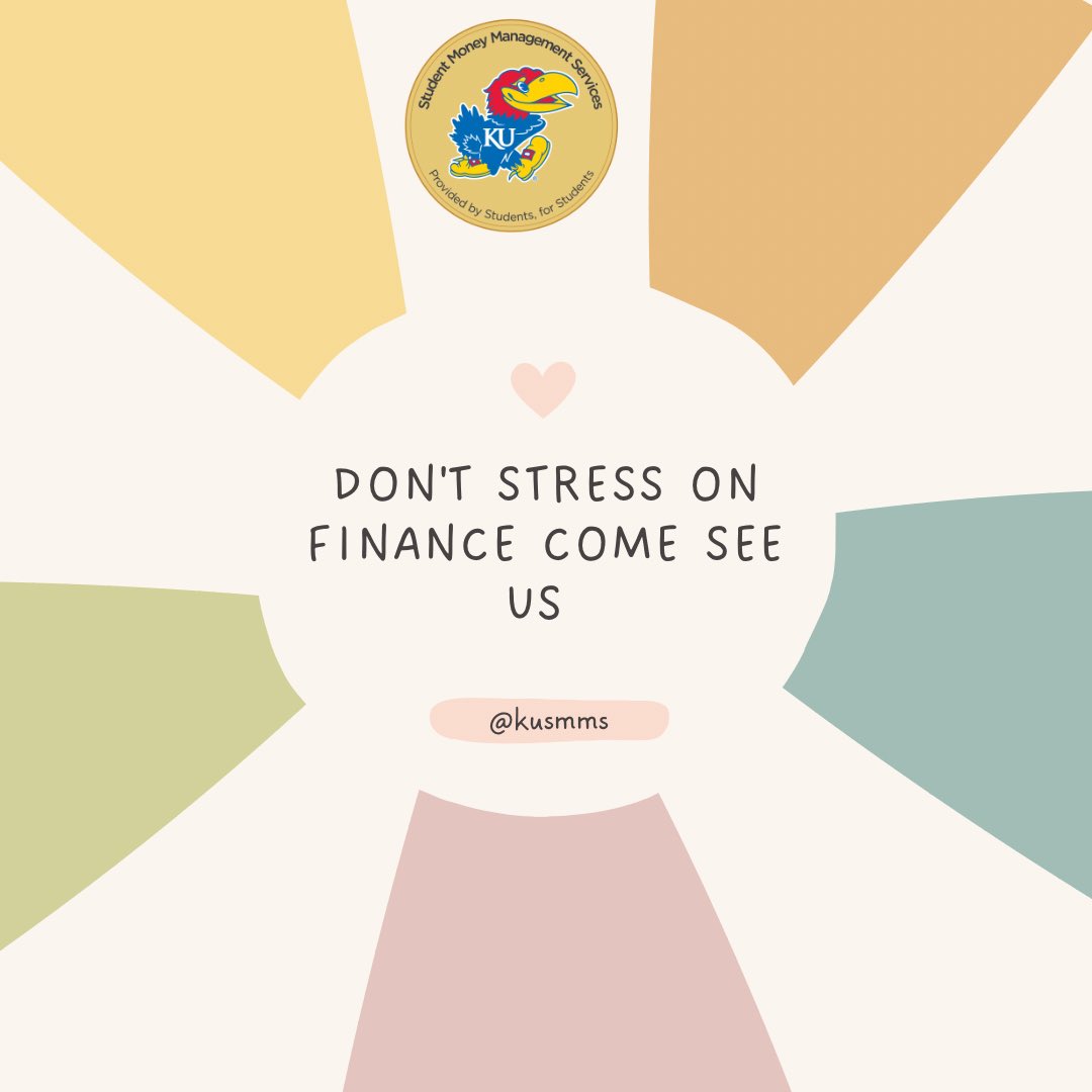KU_SMMS's tweet photo. Hey Jayhawks!!!

Don’t forget that finance is hard but we can help you with it!!! Set an appointment with us and we can help!!!

ROCK CHALK!!! https://t.co/W7HWOMNNeq