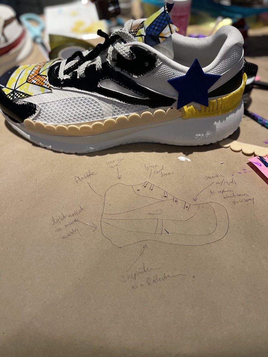 adbustil's tweet photo. The future of learning from ideation to prototype. My shoe design represents flexibility, lightweight, inspiration. @sxsw #futureoflearningchallenge @silviascheirman @GabySierraEdu @OOT_AldineISD https://t.co/VFpm62NrEz