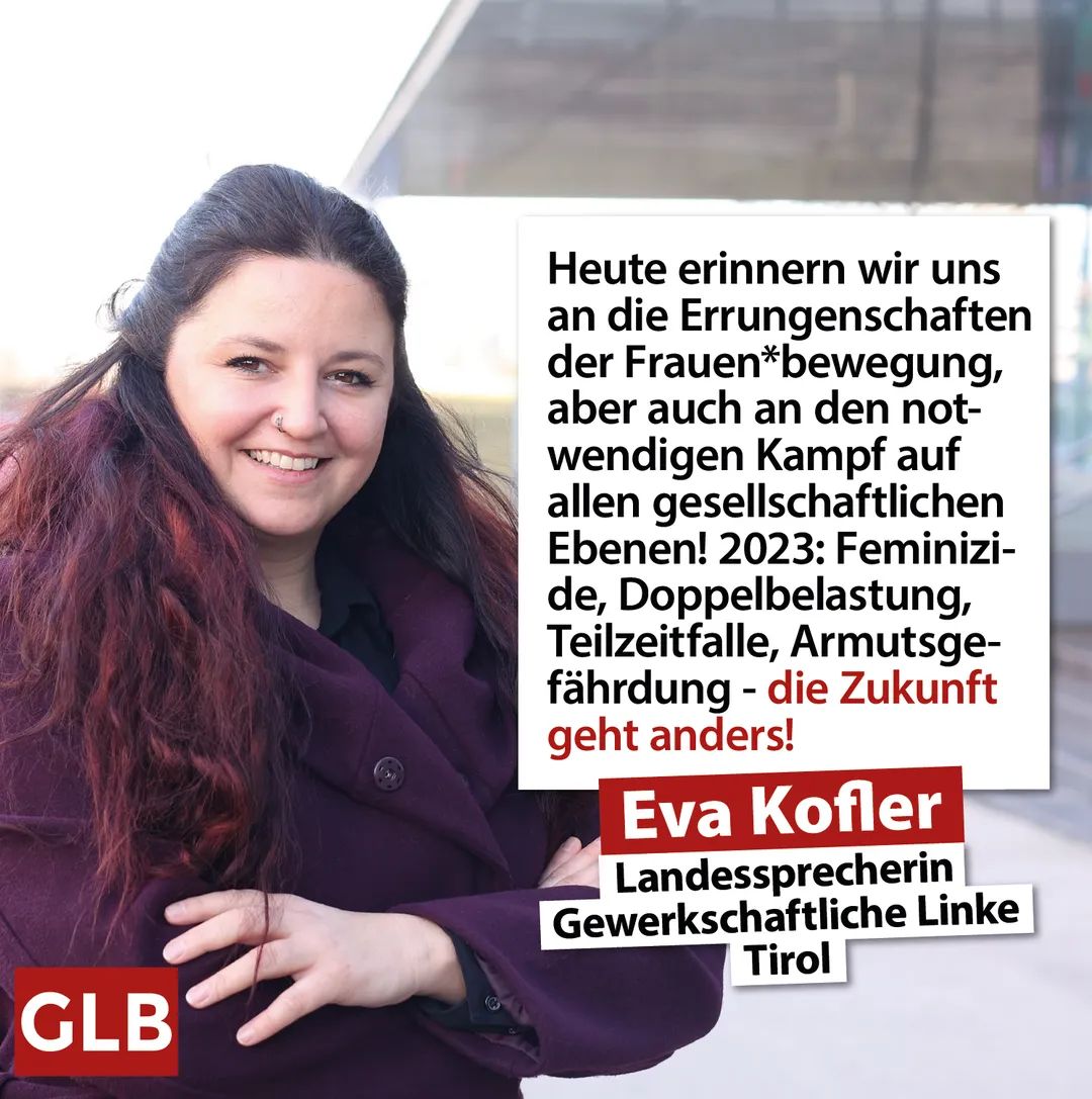 AktivistInnen des #GLB zum Internationalen Frauentag #IFT2023.