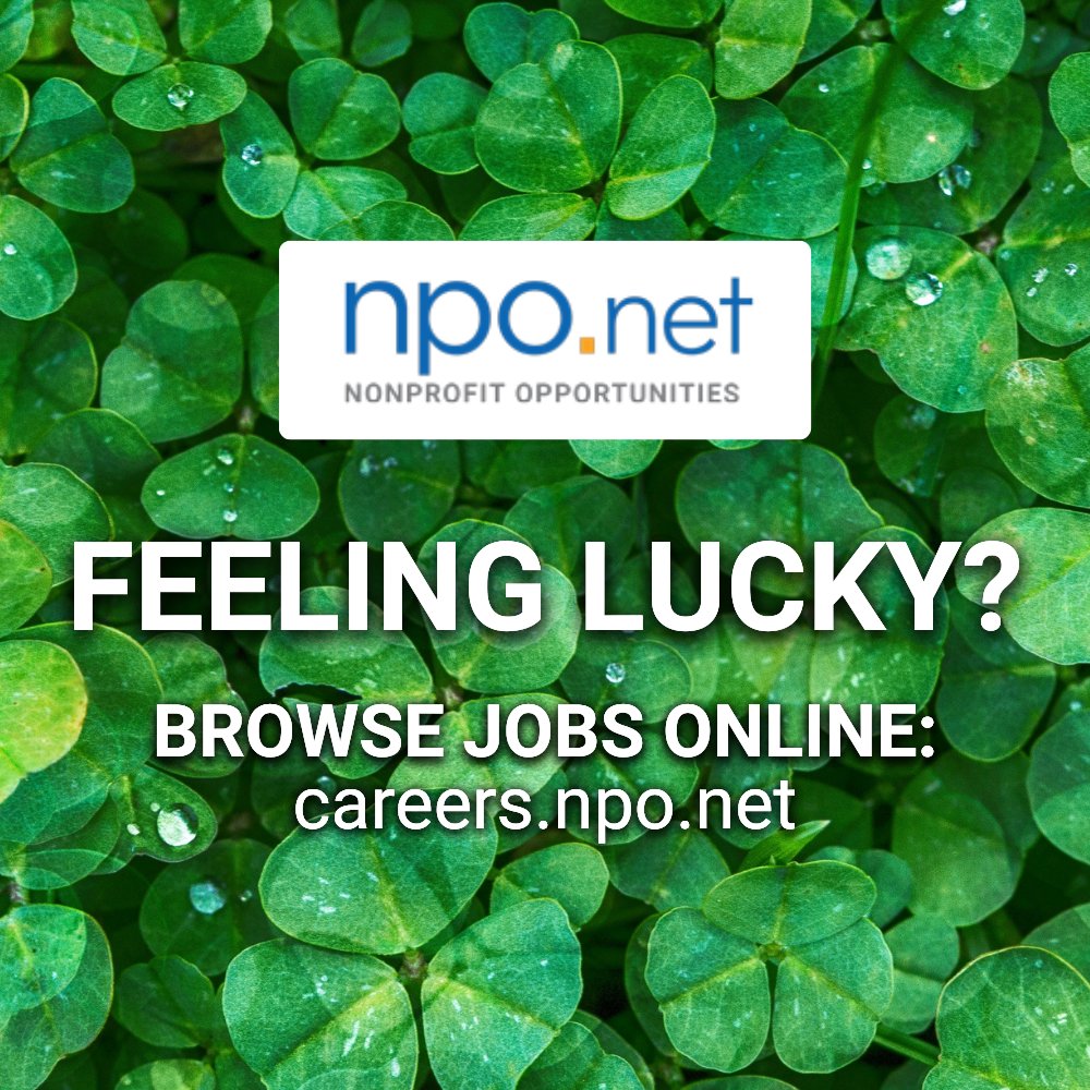 As we roll into March...are you feeling lucky? Looking for an extra boost to find the right nonprofit job? Put your trust in NPO.net!

Browse available opportunities: bit.ly/3xUIvYa  

#npolumity #npodotnet #nonprofit #lumity #nonprofitopportunities