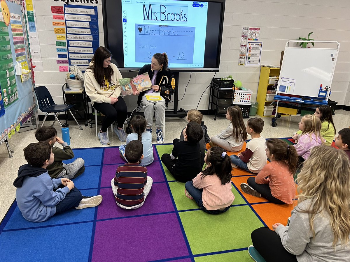 Our students love listening to stories from the athletes at <a href="/vjabolts/">Andrew Athletics</a> . This activity promotes literacy and community, which allows our students to thrive! Thank you, Andrew! #KirbyONE40 #McAuliffeProud