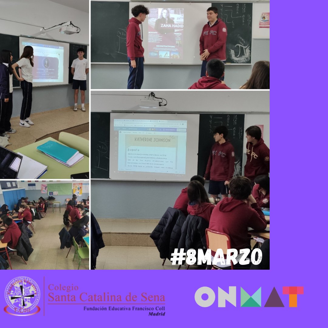 FEFCMadrid's tweet photo. Hoy hemos conocido la historia de mujeres como Zaha Hadid, María Asunción Català o Grace Murray Hopper para celebrar el #8marzo
de la mano de #ONMAT @tekmaneducation
#FECFMadrid #SantaCatalinadeSena #díadelamujer https://t.co/ZQTIW6ICp0