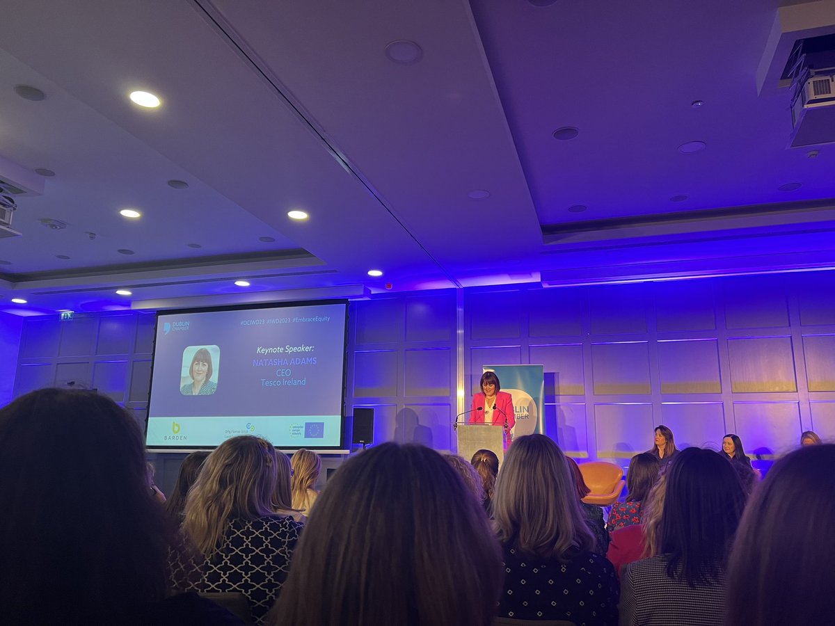Really enjoyed tonight keynote speaker from, so empowering well done! <a href="/TescoIrl/">Tesco Ireland</a> 💜🫶🏻    <a href="/DubCham/">Dublin Chamber</a> #EmbraceEquality #IWD2023  #dciwd2023