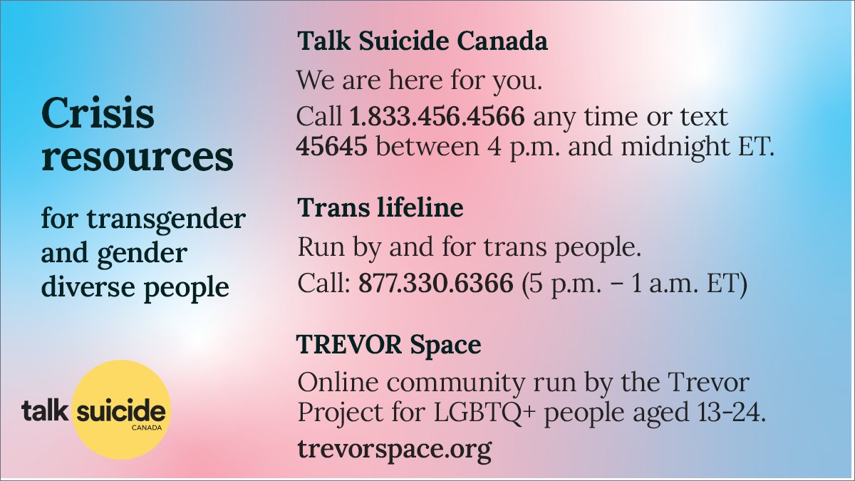 For #InternationalWomensDay2023, here are some crisis resources for trans women. If you are struggling, you can always talk to us. You can also try one of the other resources below.