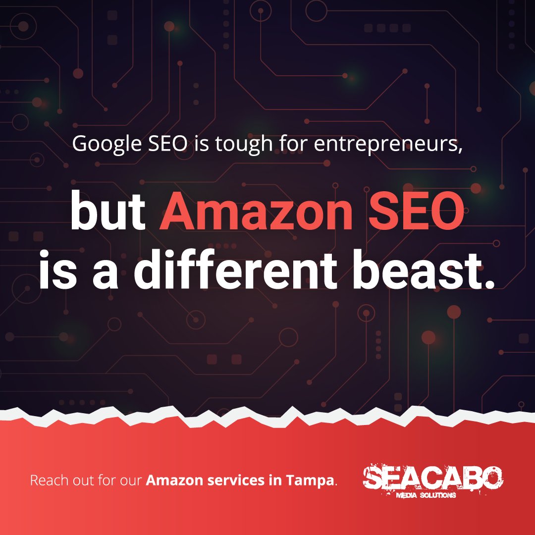 seacabomedia's tweet photo. Google SEO is tough for entrepreneurs, but Amazon SEO is a different beast. 

If you’re optimizing for Amazon, you need help. Reach out for our Amazon services in Tampa.

👉 https://t.co/FzOEVFEBYP
📱  727-513-9035 https://t.co/TKrLcirtBM