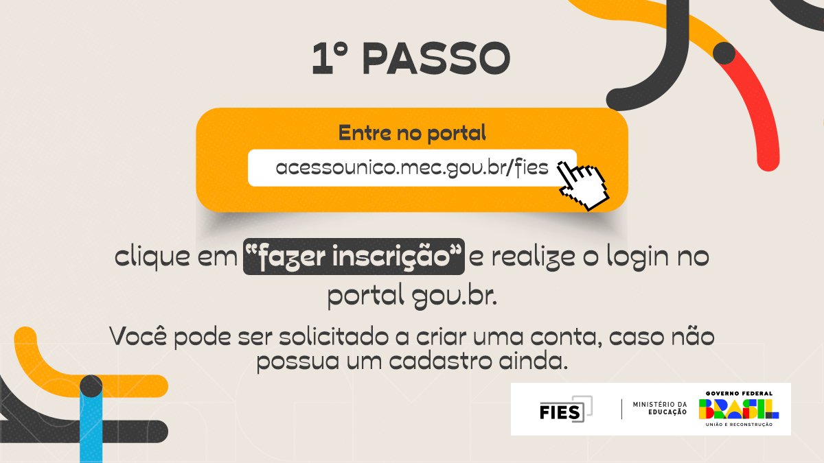 min_educacao's tweet photo. 😎 Dica para se inscrever no Fies 2023! Se você ainda tem dúvidas, confira nas imagens o passo a passo de como se candidatar ao Fies! Compartilhe e ajude outras pessoas que também têm dúvidas! Fies, #AíVouEu! #mecnasredes

As inscrições vão até 10/03: https://t.co/WQKIiahdbf. https://t.co/o5UmzLlGno