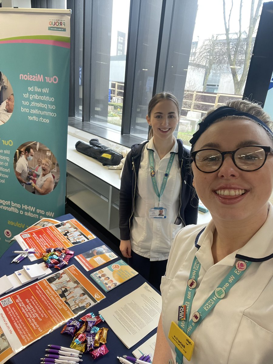 DeeRachel10's tweet photo. Great day today at University of liverpool with @MollyMPhysio  looking to recruit the future workforce of @WHHAHPs looking forward too seeing you all at our recruitment day Thursday 23rd March! @UoLPhysioSoc @LivUniPhysio @shellsm1th thanks for having us back! #WHH #WHHAHPS https://t.co/vl7iAEM92X