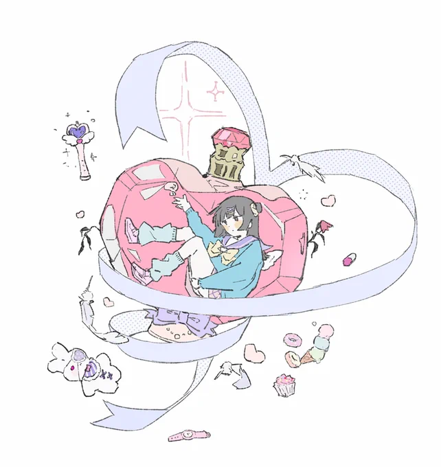 #魔法少女のおもちゃ箱屋久汨ちゃん憂鬱な14歳、強い魔力を持っているけど本人はもう戦いたくない寂しがり屋で男性苦手 