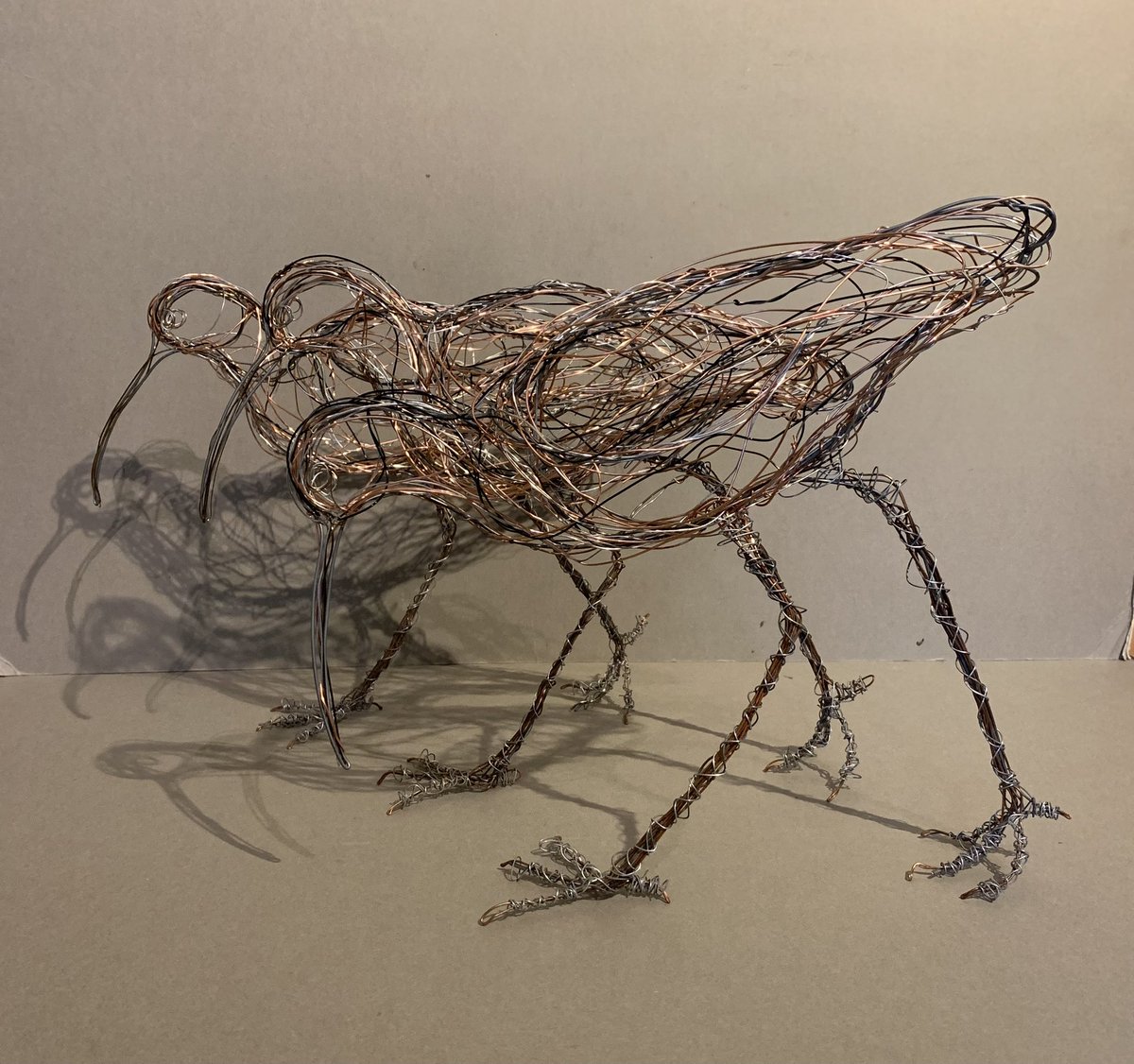 “Curlew” Busy pulling Birds together for the upcoming exhibition at Artspace Woodbridge,Suffolk ,details coming soon. #curlew #suffolkartist #wireart #shorebirds #suffolkbirds #artlover