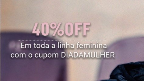 💜 CUPOM UMBRO

Dia da Mulher | 40% OFF em produtos selecionados

🎟️ Cupom: DIADAMULHER

🛒 cutt.ly/Y8KgPjL

Válido somente hoje!