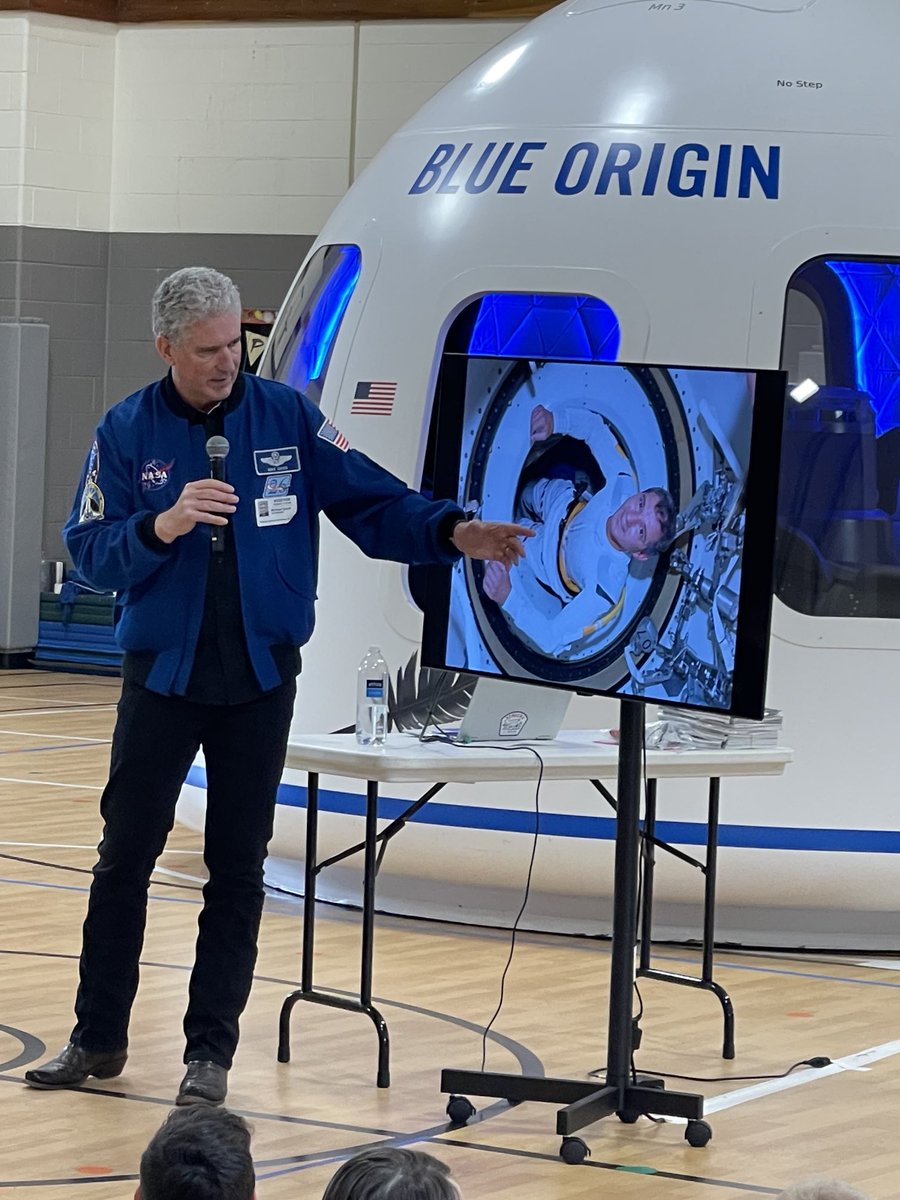 Happening now ⁦<a href="/ds_elementary/">Dripping Springs Elementary</a>⁩ former NASA astronaut Mike Good is sharing about his experiences! #blueorigin ⁦<a href="/DSISDHollyMK/">DSISDHollyMK</a>⁩ ⁦<a href="/momprinc/">Kristen Ray</a>⁩