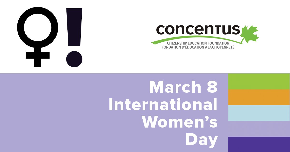 March 8th is International Women’s Day.
It is a day for celebrating women’s achievements and a call to equality for all women. 
History of IWD: un.org/en/observances…
Indigenous suffrage: thecanadianencyclopedia.ca/.../indigenous...
#IWD2023 #Concentus #Saskedchat #LearnTogether #EdChat