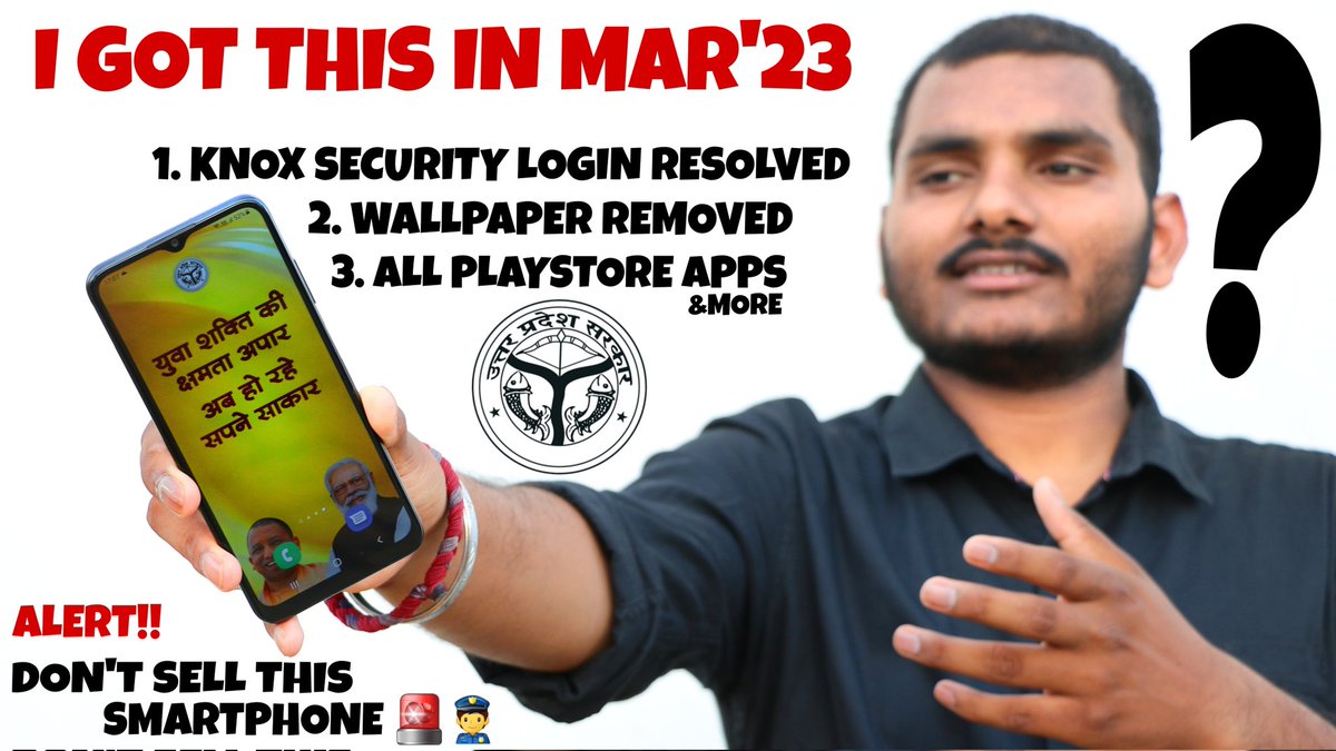 RoyalTechPro's tweet image. Jinko phone milgya ya nhi mila , sbhi log video jaroor dekhe.🙏
Imp one.
#upgovernment  #freesmartphone #uttarpradesh
Link: youtu.be/Sq1c6Zblrsg